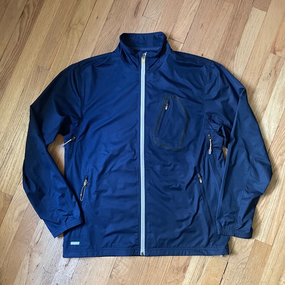 Nike Men's Navy Performance Jacket with Contrast Zipper